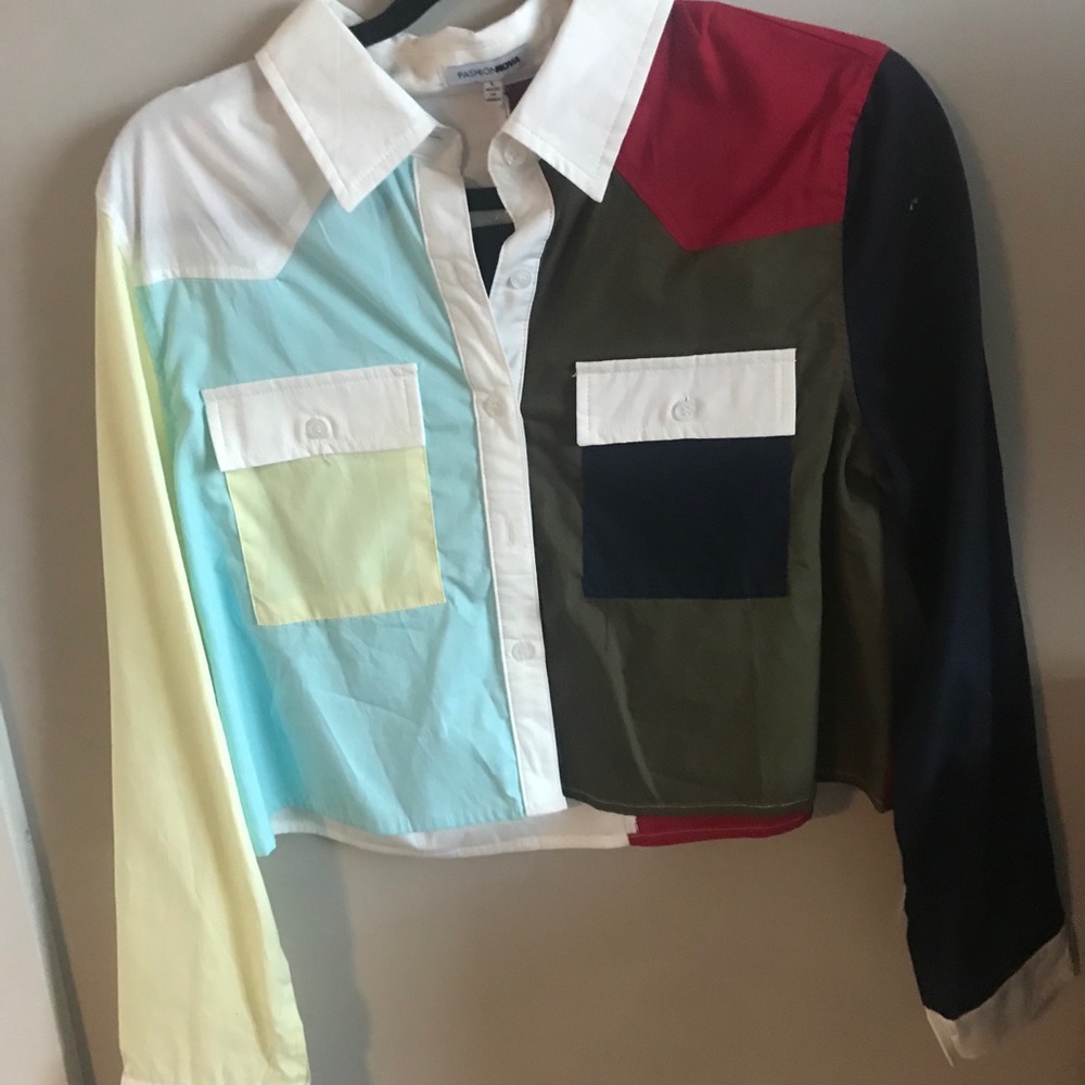 Long Sleeve Multi Colored Button up